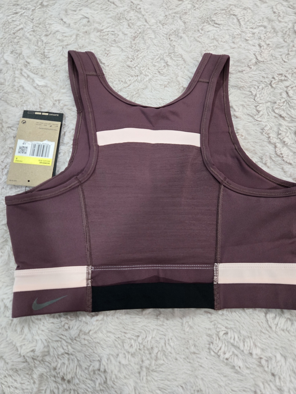Nike Mauve/Pale Pink Crop Sports Bra - Picture 3 of 4